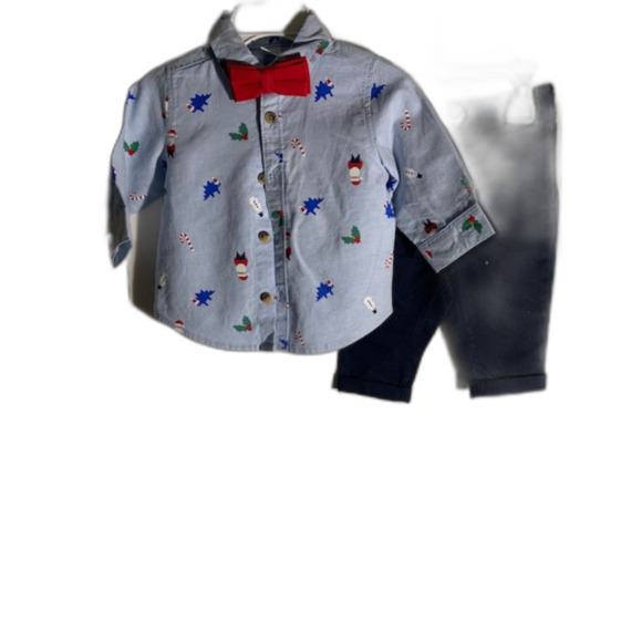 Old Navy Bundle 2 Piece Shirt/Pants & 2 Button Up/Down 0/6 Months - Picture 5 of 15